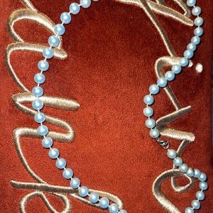 Vintage Blue Pearl Necklace